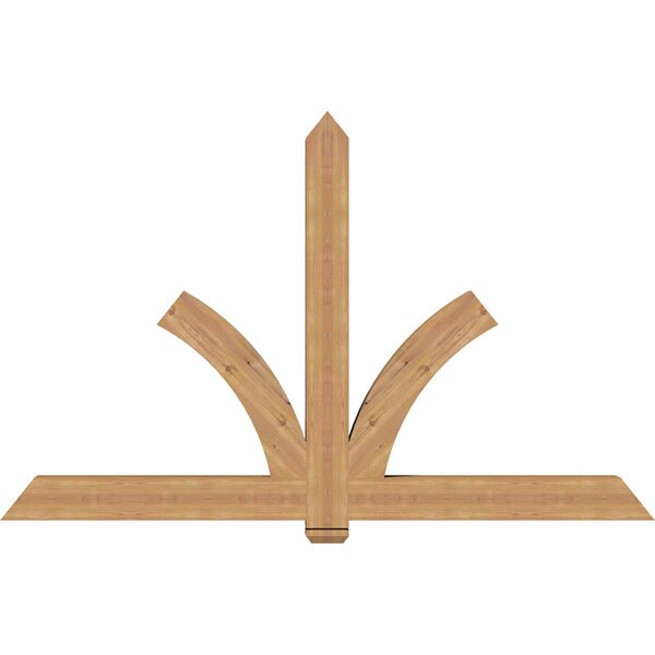 Ekena Millwork Redmond Smooth Timber Gable Bracket, Western Red Cedar, 84"W x 53"H x 5 1/2"D x 5 1/2"F, 15/12 Pitch GBW084X53X0606RED00SWR - main